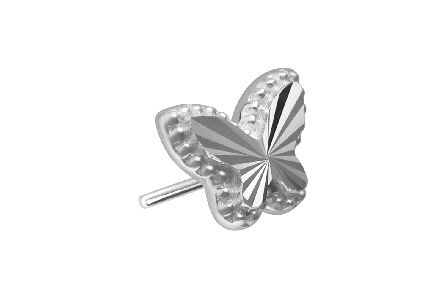 14 Karat Gold Aufsatz mit Titan Push Pin SCHMETTERLING von Piercingline
